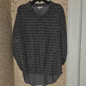 Jane and Delancey Charcoal Patterned Women's Shirt